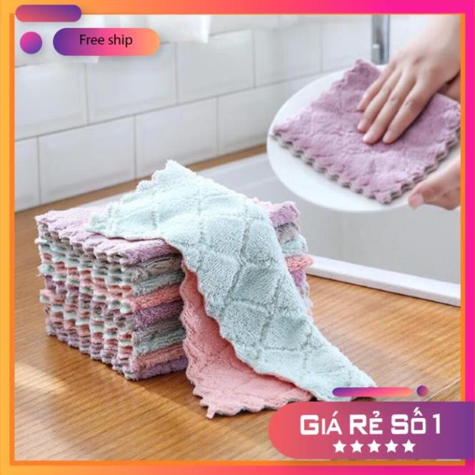 Combo 10 Khăn Lau Bếp Đa Năng Khăn Lau Chén - Khăn Lau Siêu Thấm