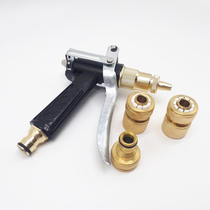 Bộ phụ kiện tưới cây, Rửa xe 4 món đồng TAD-4111, Bộ vòi tưới cây bằng đồng 5 trong 1
