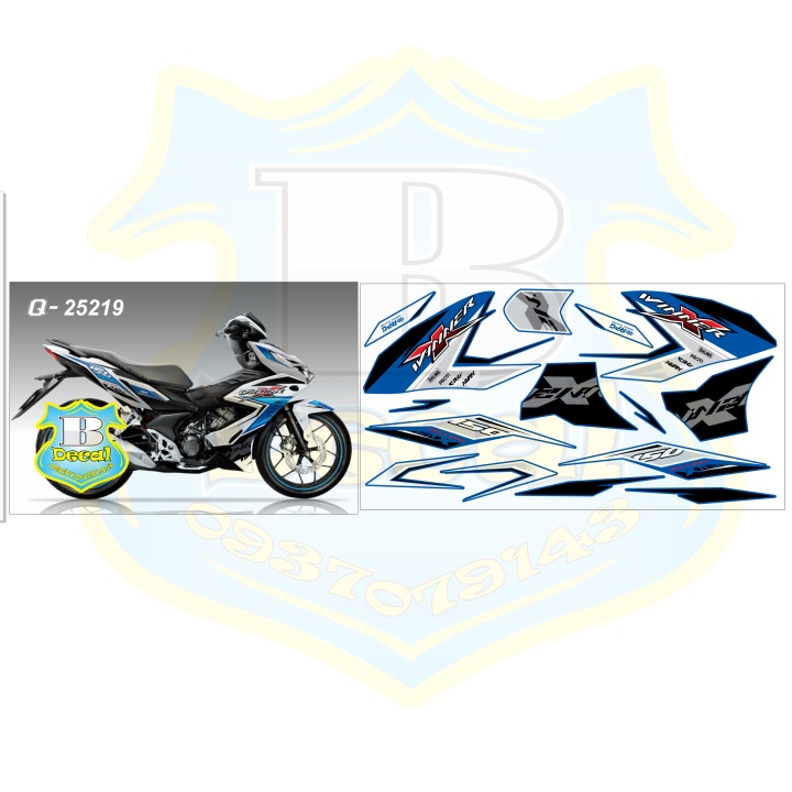 ( Quí khách vui lòng mang ra tiệm cho thợ dán ) Tem winner X 25219 xanh