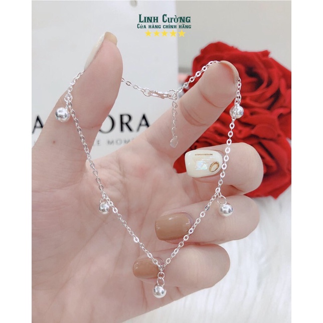 Lắc chân bạc S925 đính mặt cầu nhỏ xinh LC0310