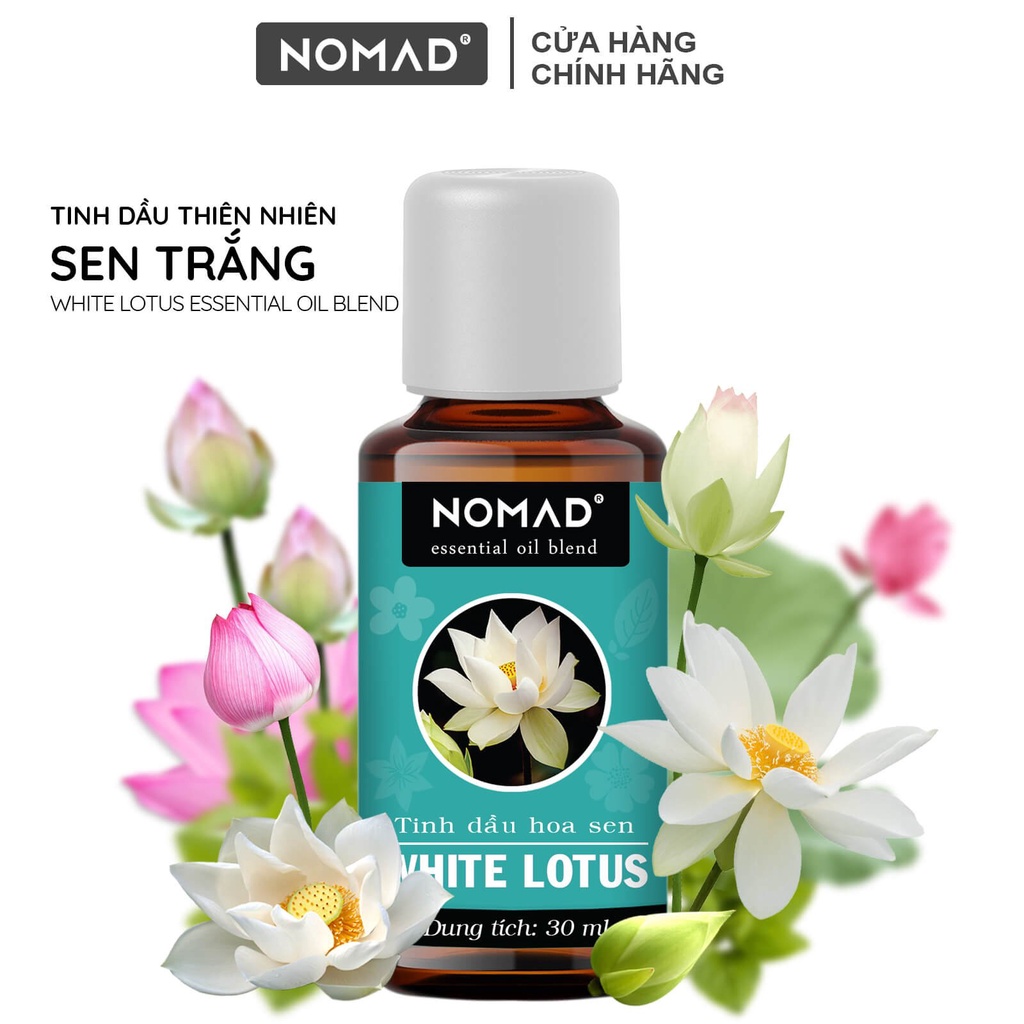 Tinh Dầu Thiên Nhiên Nguyên Chất 100% Sen Trắng Nomad Essential Oil White Lotus