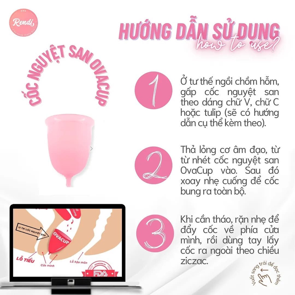 Cốc nguyệt san Ovacup - Hồng - Size S | Rendi Store