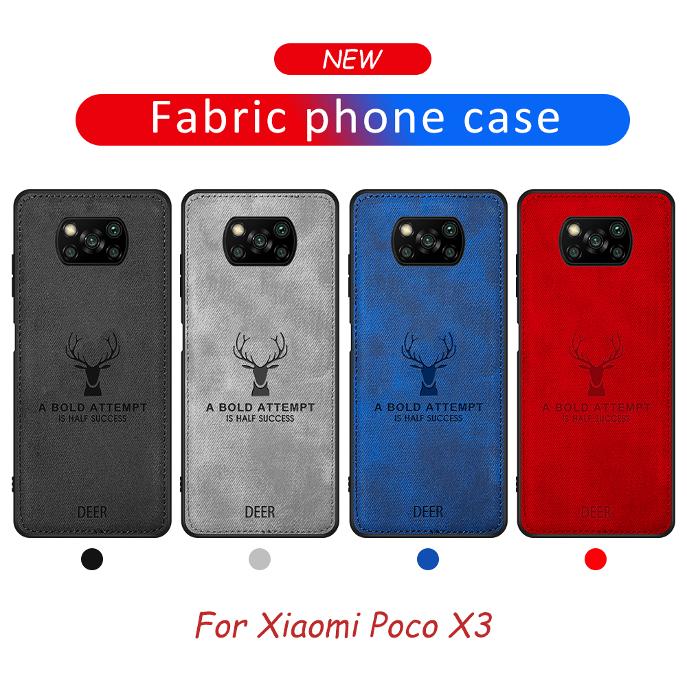 Xiaomi Poco X3 NFC Mobile Phone Case Imprinted Cloth Deer Back Soft Cover
