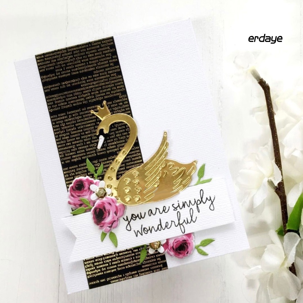 Khuôn cắt giấy làm từ kim loại hình thiên nga trang trí Scrapbook