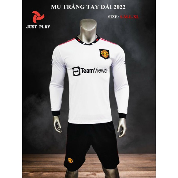 BỘ ĐỒ ĐÁ BANH REAL TRẮNG TAY DÀI MỚI 2023