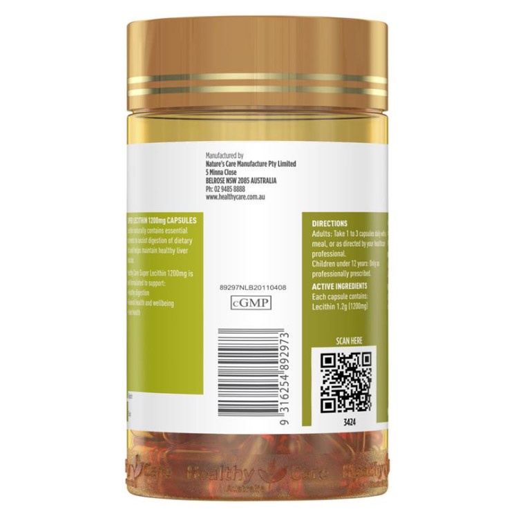 Mầm Đậu Nành Healthy Care Super Lecithin 1200mg, 100 Viên