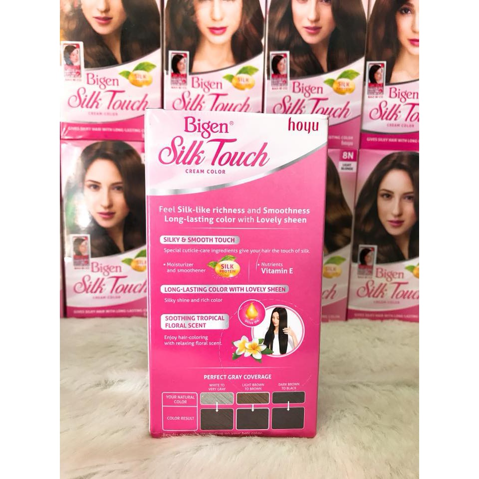 (PHỦ BẠC 100%) Thuốc Nhuộm Tóc Cao Cấp Bigen Silk Touch Cream Color Nhập Khẩu Chính Hãng Thái Lan
