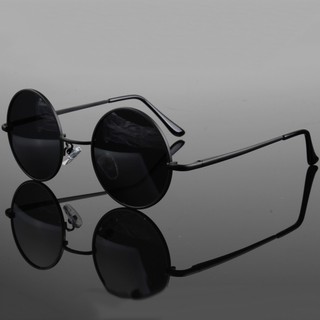 Image of H* Vintage Retro Men Women Round Metal Frame Sunglasses Black Lens Glasses Eyewear