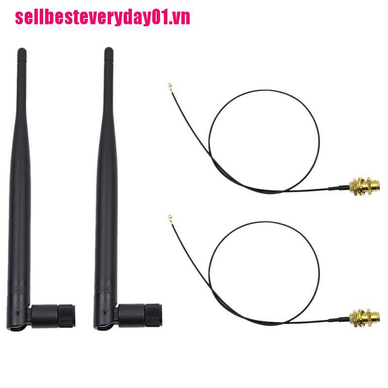 Ăng Ten 6dbi 2.4ghz Wifi 5ghz + Cáp 1x 12cm U.Fl Ipex