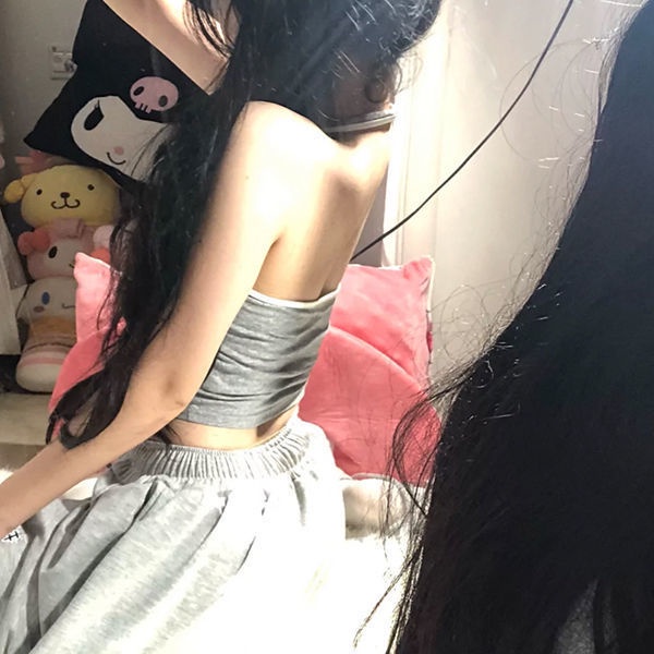 Summer New Japanese Cartoon Hanging Neck Hello Kitty Vest Girls Sexy Outer Wear Cute Pure Lust Style Short Section with Hot Girl Sleeveless Top