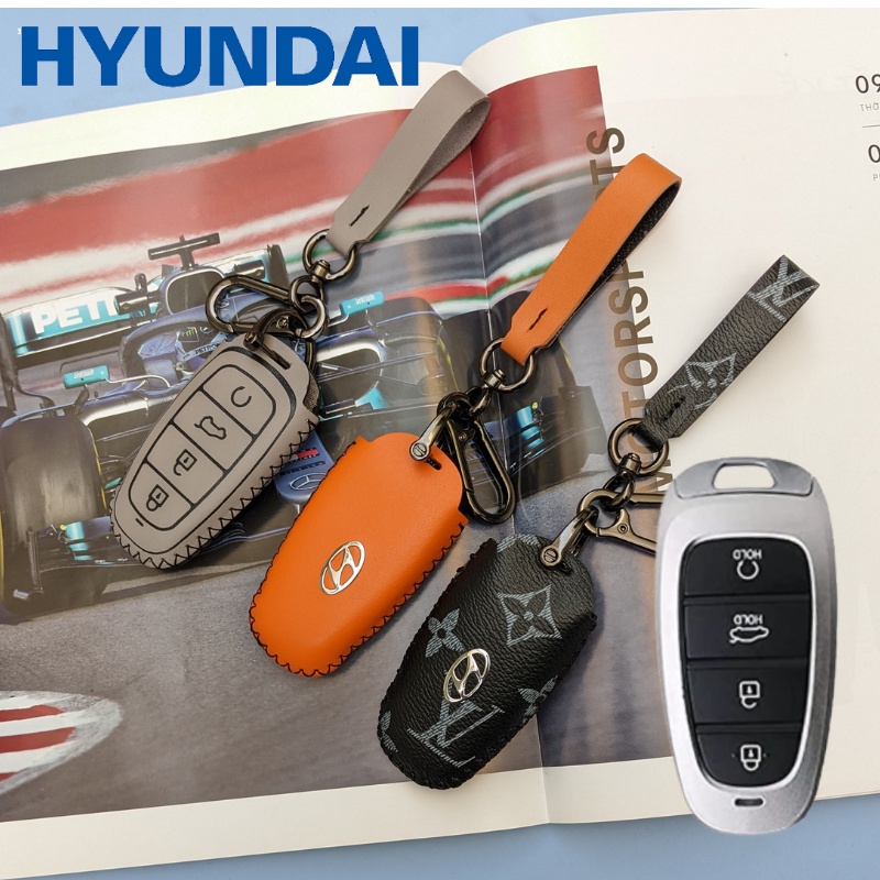 Bọc Chìa Khóa Hyundai Tucson,Hyundai Santafe khâu tay (HM Móc D)