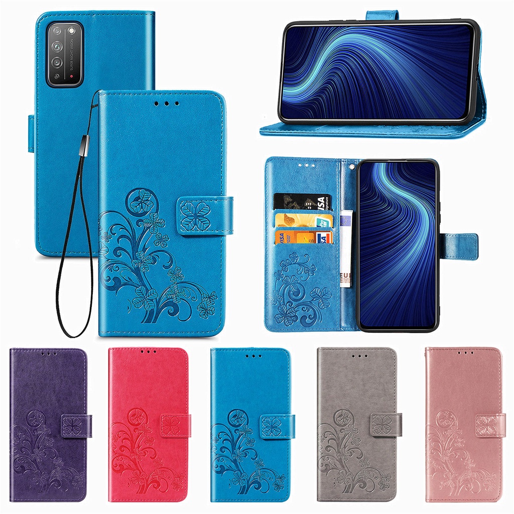 Ốp Điện Thoại Da PU Nắp Gập Kiểu Ví Hình Hoa 3D Cho OPPO Find X5 X3 Pro F19 F17 F15 F11 F9 Pro F7 F5 F3 Plus F1S A77 A75 A59