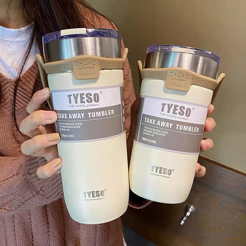 Ly giữ nhiệt tyeso 550ml - 710ml + ống hút + quai xách