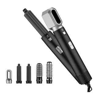 5in 1 Hair Dryer Styler Volumizer Straightener Curler Comb 1000W Hot Air Brush Hairdressing Tool