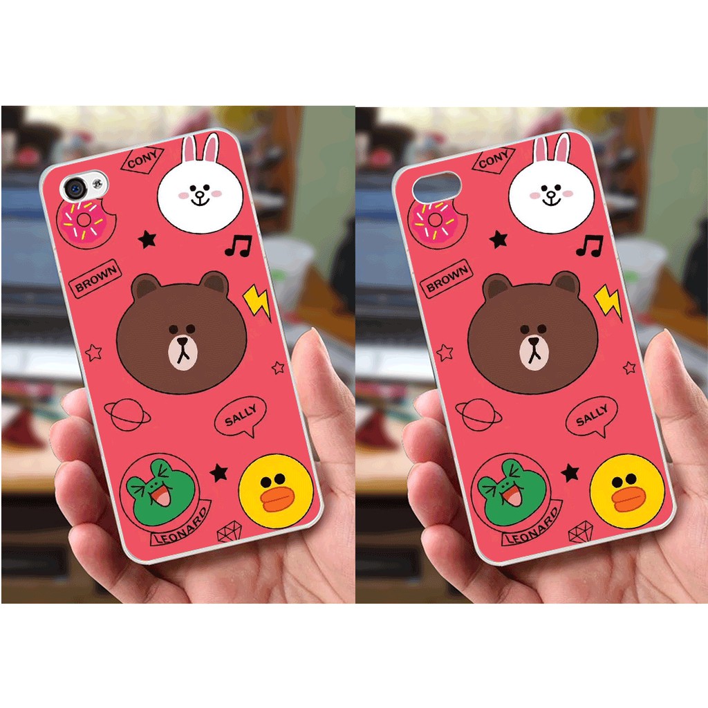 Ốp lưng iPhone 4 / 4S (dẻo viền trắng trong) - Hinh Gấu Brown, Panda Cực Dễ Thương