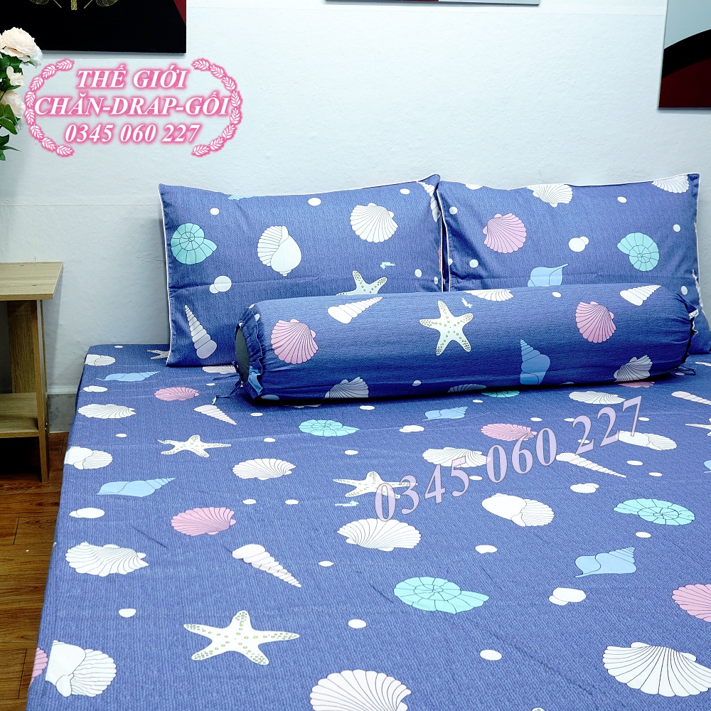 (RẺ VÔ ĐỊCH) Drap cotton Thắng Lợi, ga trãi giường (4 món) có in logo chính hãng SÒ BIỂN