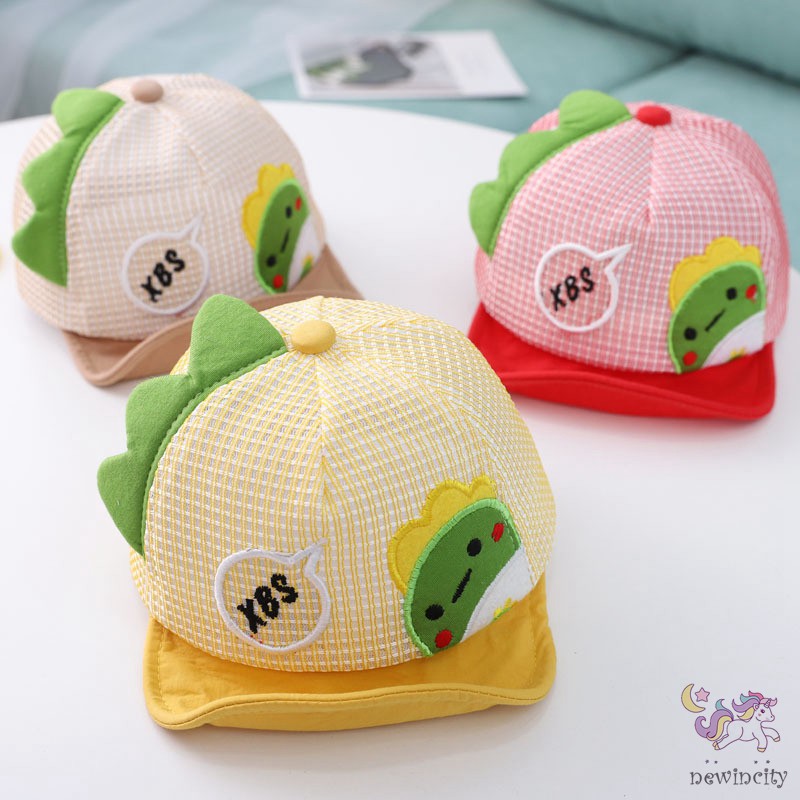 Mũ lưỡi trai thêu họa tiết khủng long dễ thương cho trẻ em