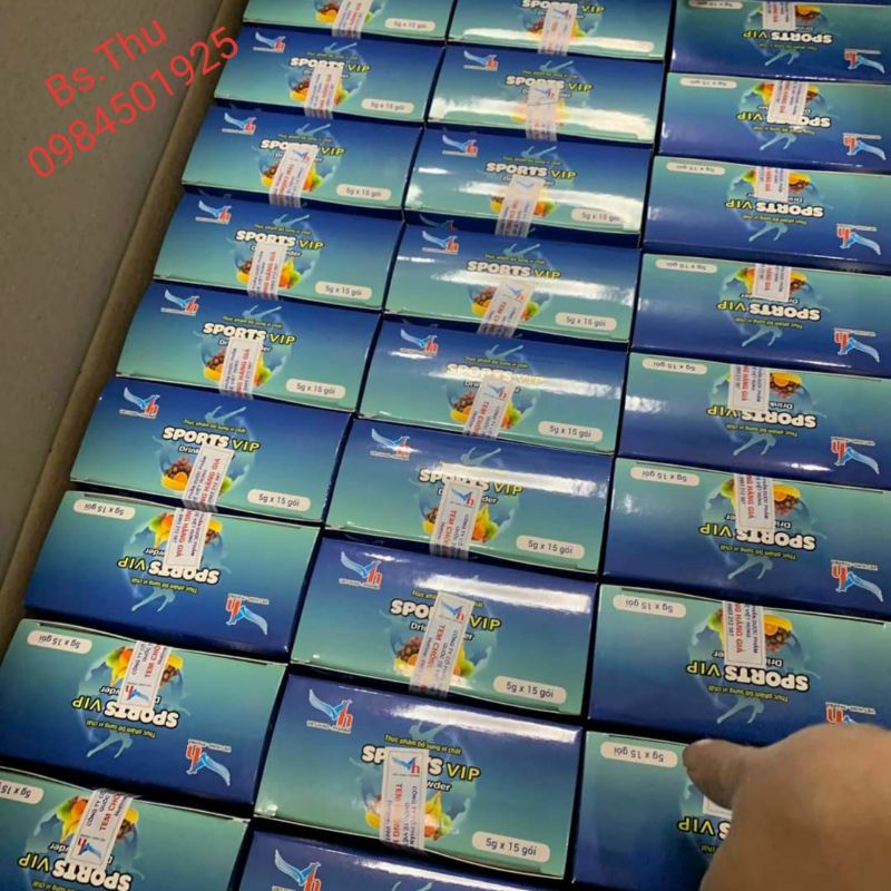 Oresol tự pha _ SPORTS VIP hộp 15 gói vị nước dừa siêu ngon Bổ sung vi chất, nước và điện giải
