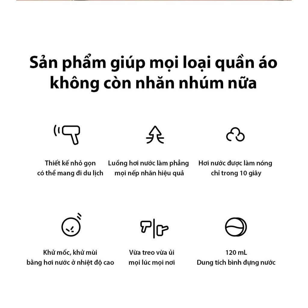 Bàn là hơi nước Bear, Bàn ủi hơi nước cầm tay - Hàng chính hãng - Công suất 1000W - BẢO HÀNH 12 THÁNG