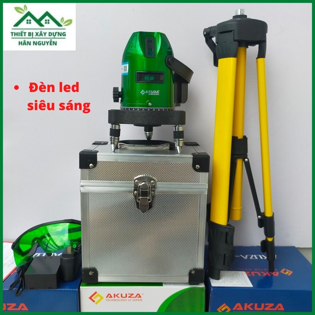 Máy cân bằng laser Akuza AK-686D 5 tia xanh đèn led siêu sáng,máy bắn cốt,cân nước,mực