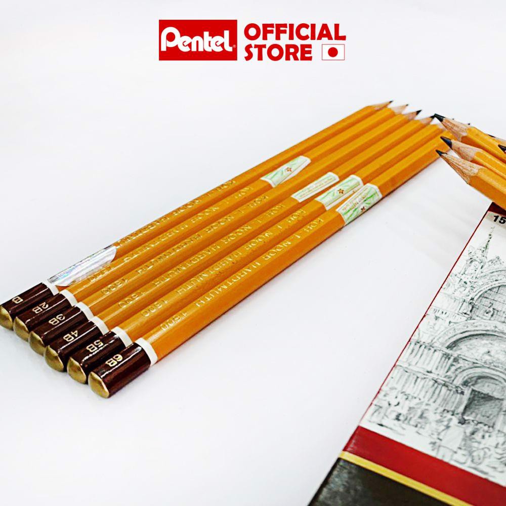 Bút Chì Tiệp Koh I Noor 1500 Nhiều Độ B | Bút Chì Gỗ Màu Vàng | 2B 3B 4B 5B 6B 7B HB | Chì Kỹ Thuật Vẽ Phác Thảo