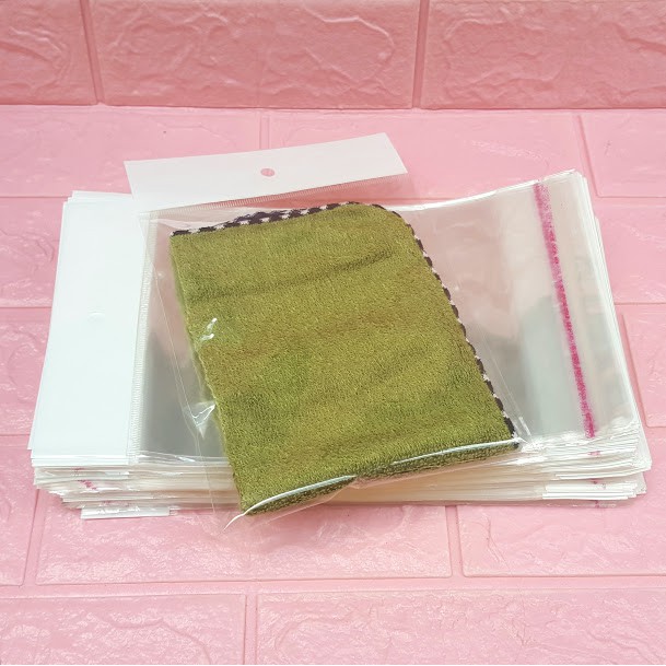 100g  Túi Opp dán mép  15x18cm  - Túi ni lông băng keo dán miệng - Bao nilon dán miệng