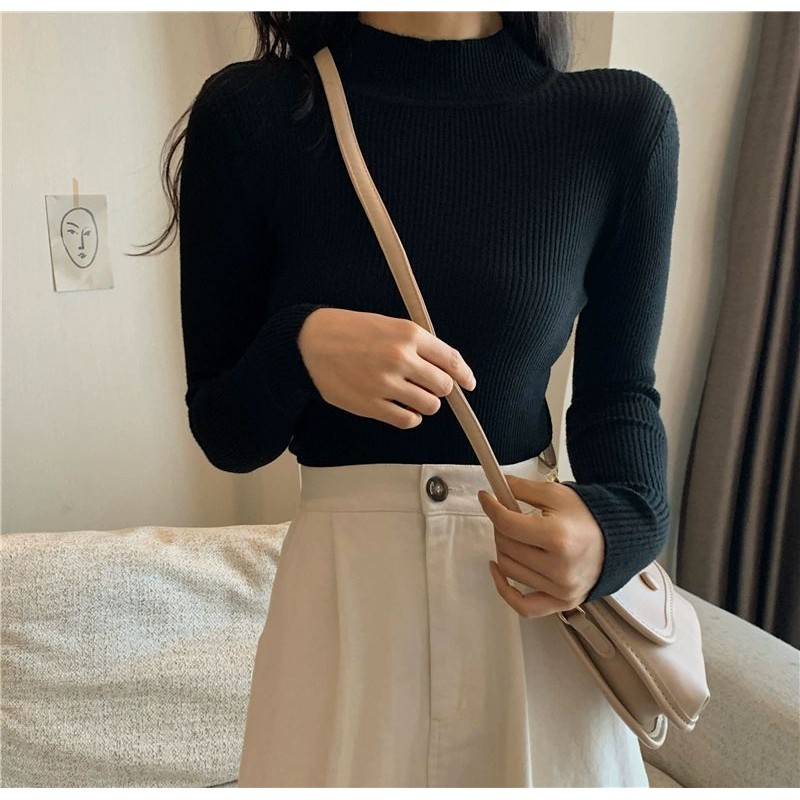 Áo len mùa thu cổ 3p giữ ấm cơ thể chất len mềm mịn ko bai xù cực đẹp xinh sang | BigBuy360 - bigbuy360.vn