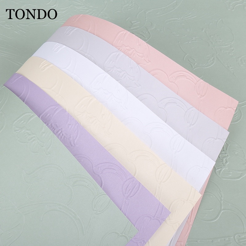 Tập 10 Tờ Giấy Kraft Gói Hoa Gói Quà Dập Hoa Nổi, Hoa 3D Kích Thước 53x40CM Loại 1 Đẹp Mê Li