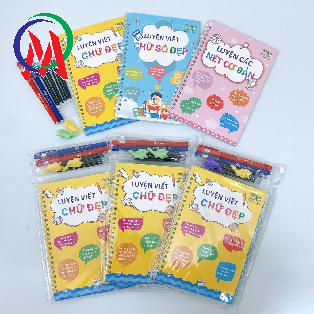 Vở luyện viết chữ, số, nét cơ bản tự xóa thần thánh cho bé