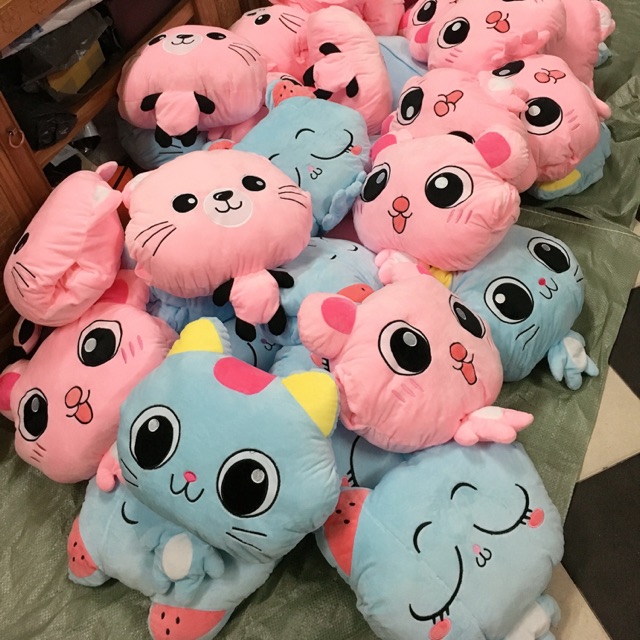 (Bỏ Sỉ) 20 Chăn Gối Gấu 3in1