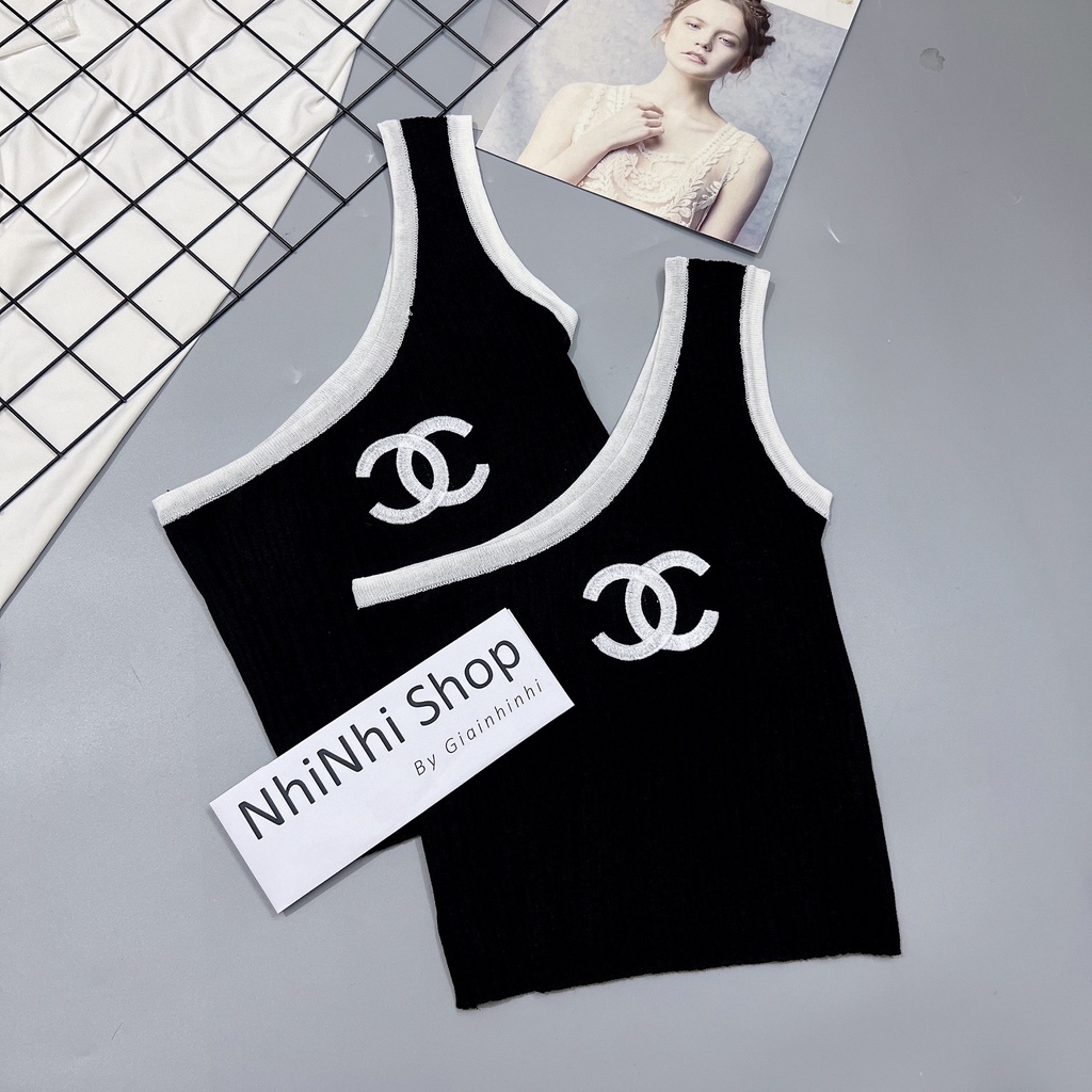 Áo len dáng ôm 1 vai thêu logo, Áo kiểu trên trực sexxy co giãn AL27817 - NhiNhi Shop