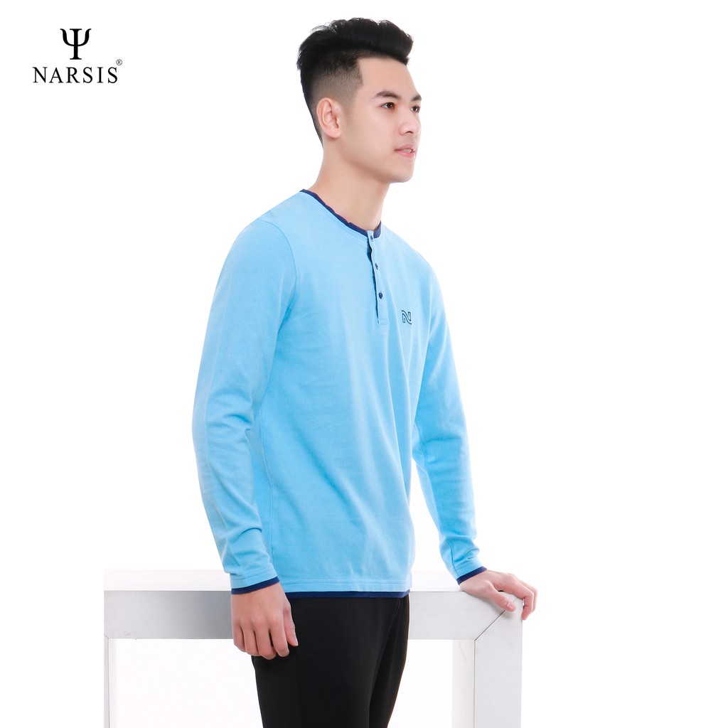 Áo nam thu đông Narsis D7071 màu xanh ngọc