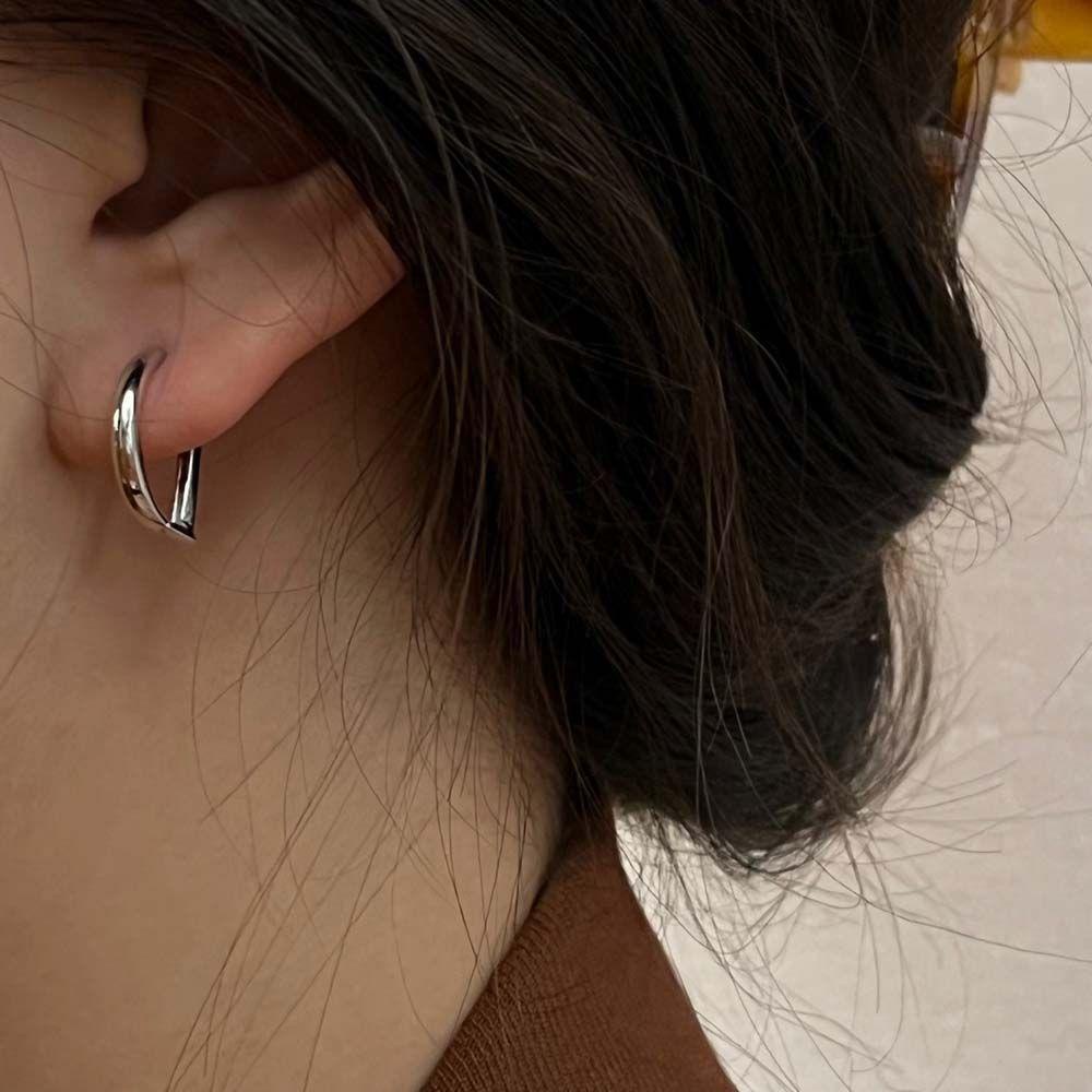 Bông Tai Hình Chữ D Nhỏ Phong Cách Hàn Quốc Cổ Điển Cho Nữ