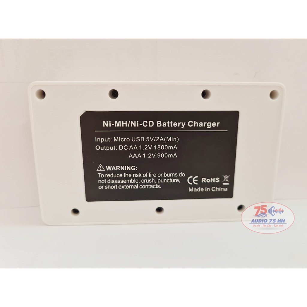 Bộ Sạc Pin AA, AAA Beston C9010, Sạc cùng lúc 8 Pin, sạc nhanh tự ngắt khi đầy, Led báo trạng thái sạc