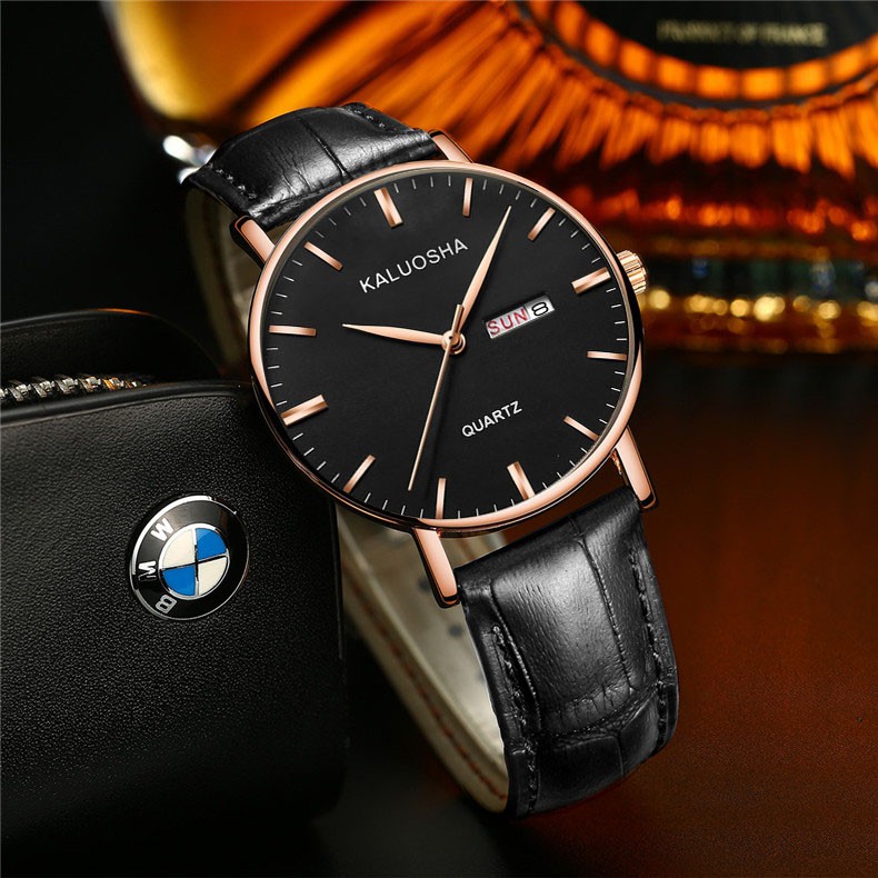 (KỊCH SÀN) Đồng Hồ Nam 2 Lịch KALUOSHA JAPAN Đẳng Cấp DOanh Nhân Dây Da Cao Cấp_Full Box | BigBuy360 - bigbuy360.vn