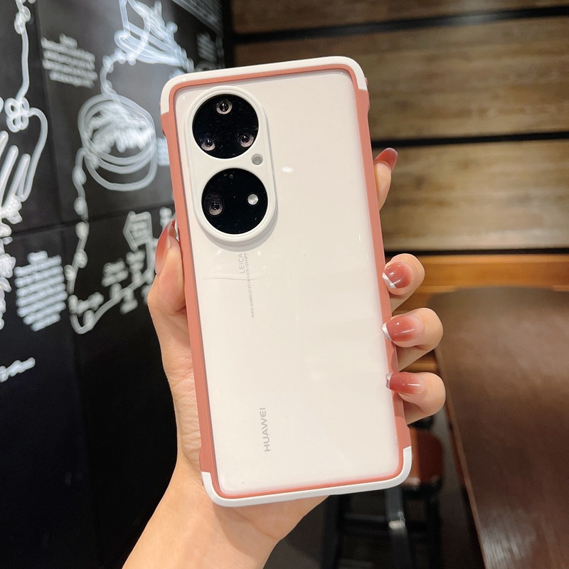 Ốp điện thoại trong suốt màu trơn đơn giản cho Huawei P50Pro mate40 P30 P40 pro