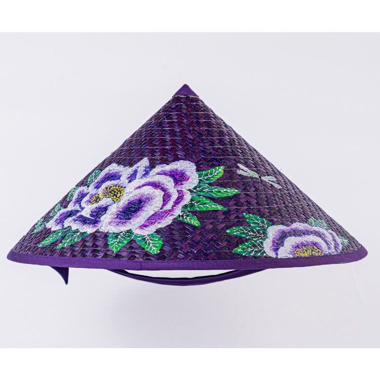 Nón cỏ bàng màu tím MARIES 16 vành đội nhẹ bền