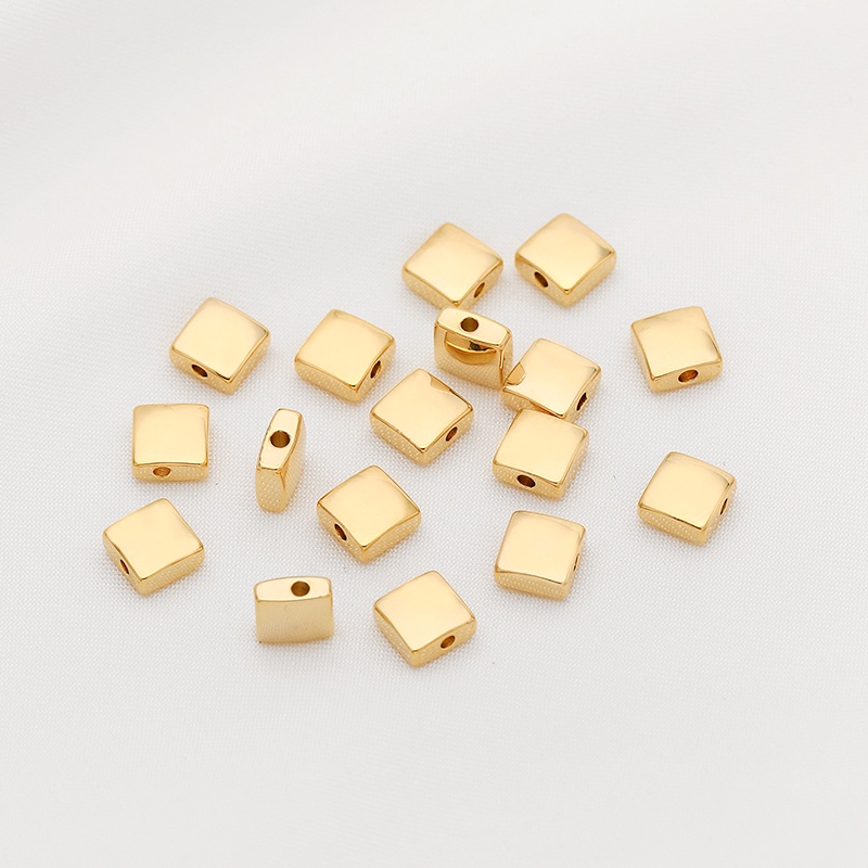 Chuỗi Hạt Vuông Bằng Đồng Mạ Vàng 14K Dùng Làm Trang Sức Thủ Công diy