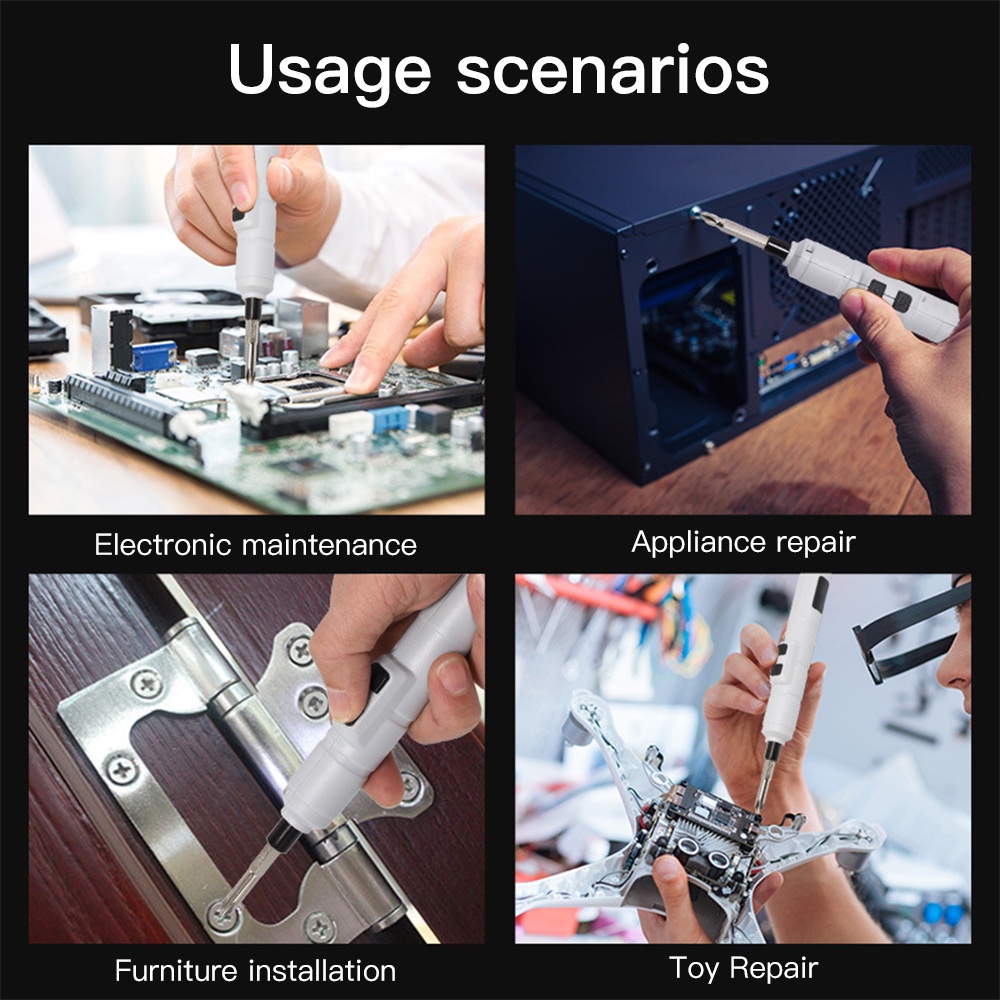 EKEZ Bộ tua vít điện chuyên nghiệp có thể sạc lại USB