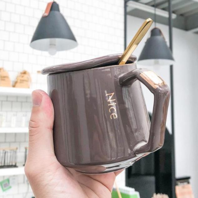 Ly Cốc Sứ Cafe 400ML Hiện Đại Hello Good- Ly Cốc Văn Phòng, Học Sinh, Quà Tặng Bạn Bè