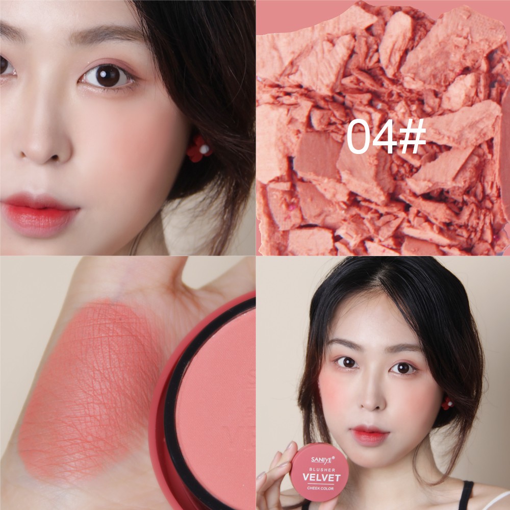 Phấn má hồng SANIYE E 0145 kèm gương mini và cọ trang điểm chuyên nghiệp | BigBuy360 - bigbuy360.vn