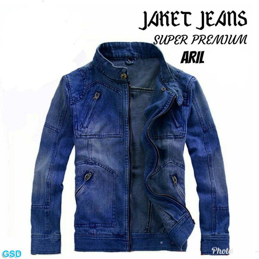 Áo khoác jean nam cổ đứng Size L / Clerical
