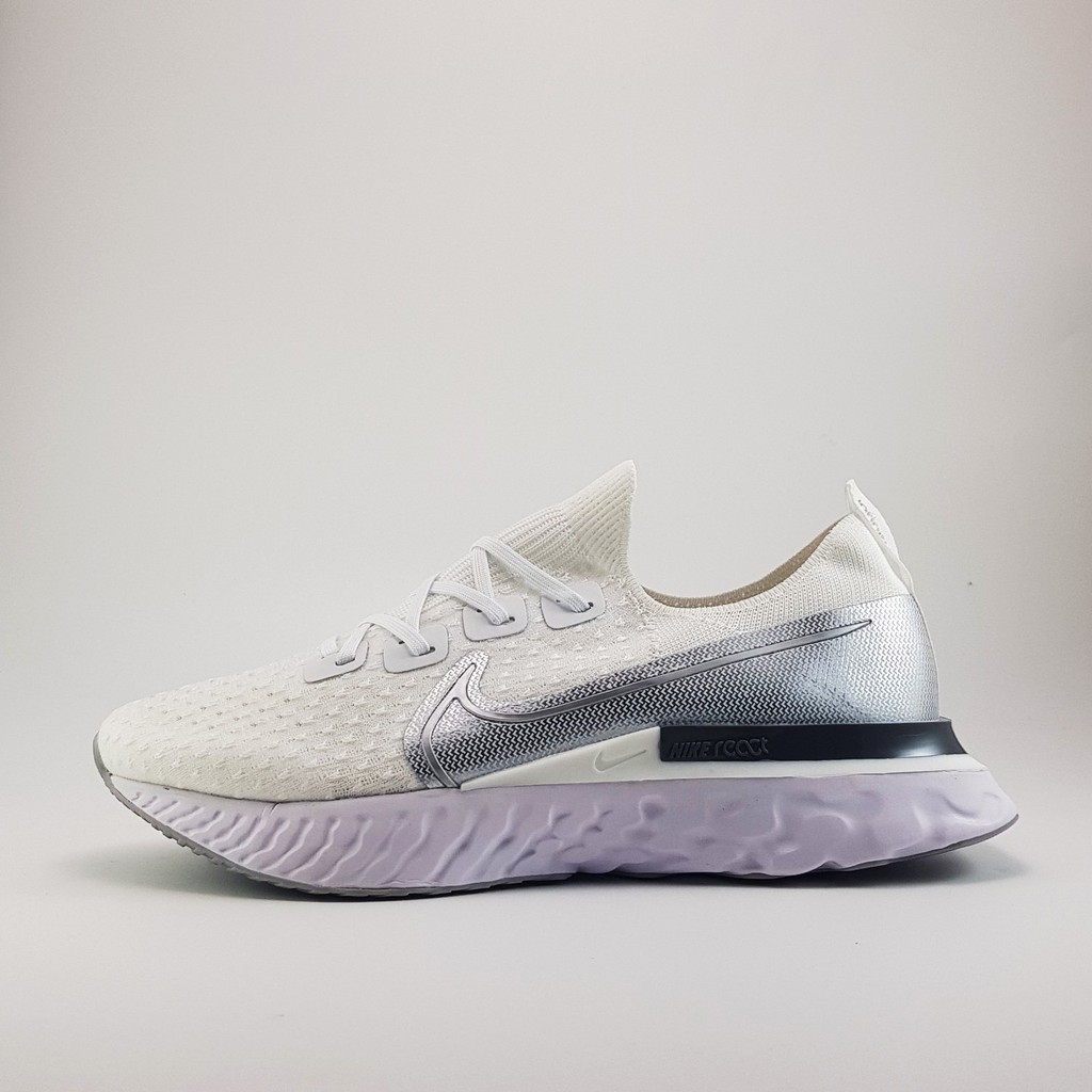 Giày Sneaker - Giày chạy bộ React Infinity Run Flyknit True White Silver