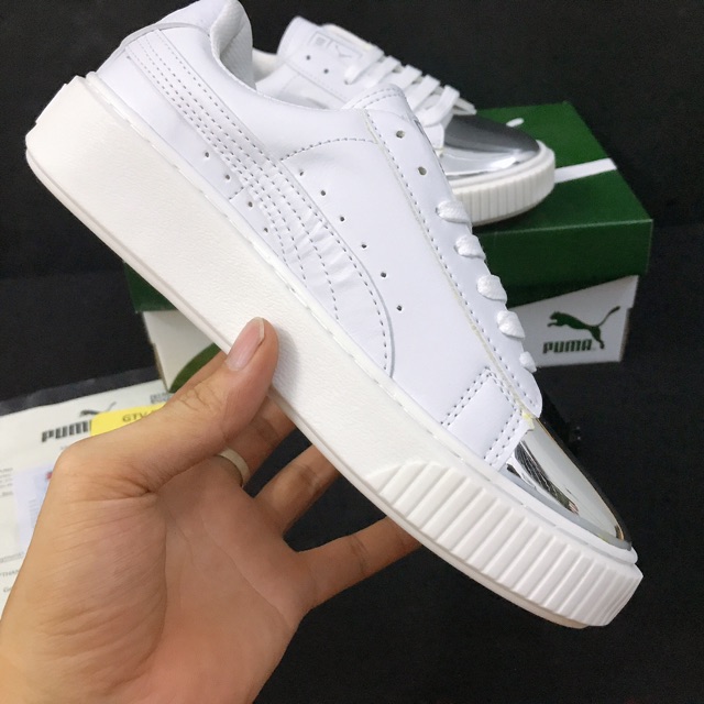 Tặng Hộp &amp; Tặng thêm 1 bộ dây - Giày thể thao sneaker PM mũi bạc, size 36-39. .