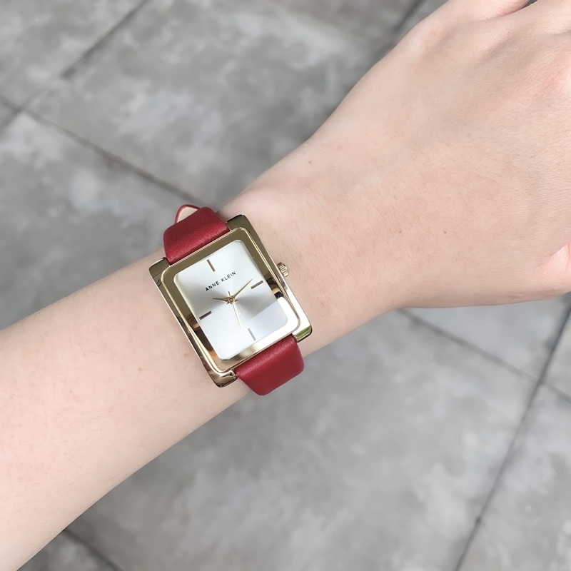 Đồng hồ nữ ANNE KLEIN model AK/2706CHRD dây da tone đỏ sang trọng
