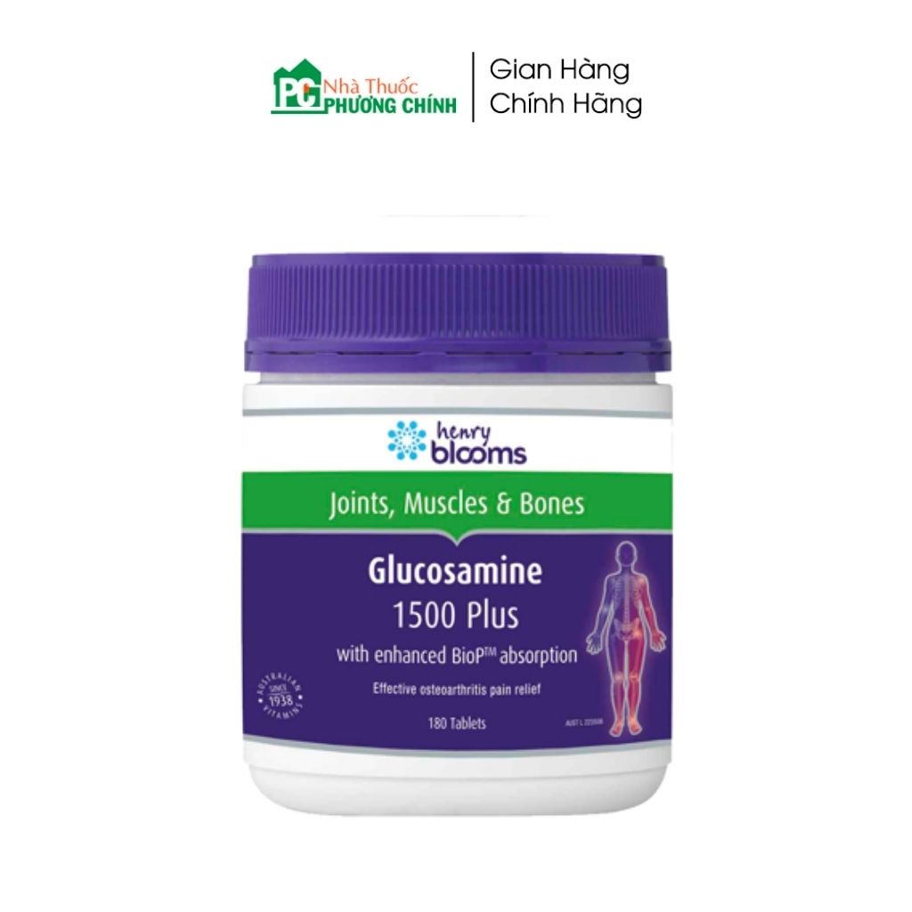 Viên Uống Xương Khớp Henry Blooms Glucosamine 1500 Plus - Giúp Vận Động Linh Hoạt, Giảm Thoái Hóa Khớp