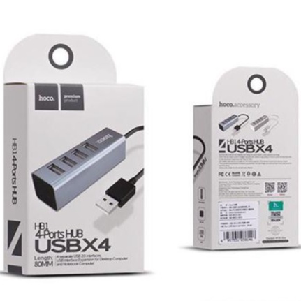 Bộ chia cổng USB HOCO HB1 - Hub 4 cổng USB 2.0 BH 1 đổi 1