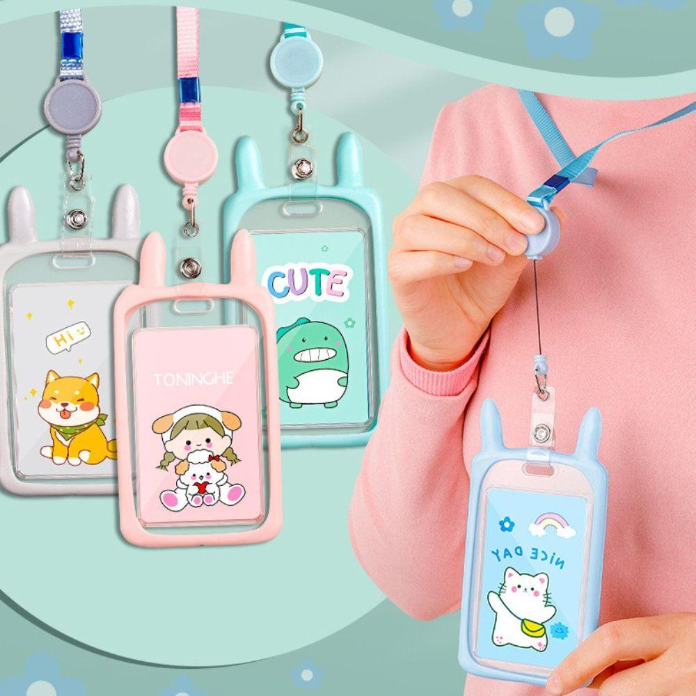 Ví Đựng Thẻ Tín Dụng / Danh Thiếp Hình Tai Thỏ Trong Suốt Chống Nước Ốp