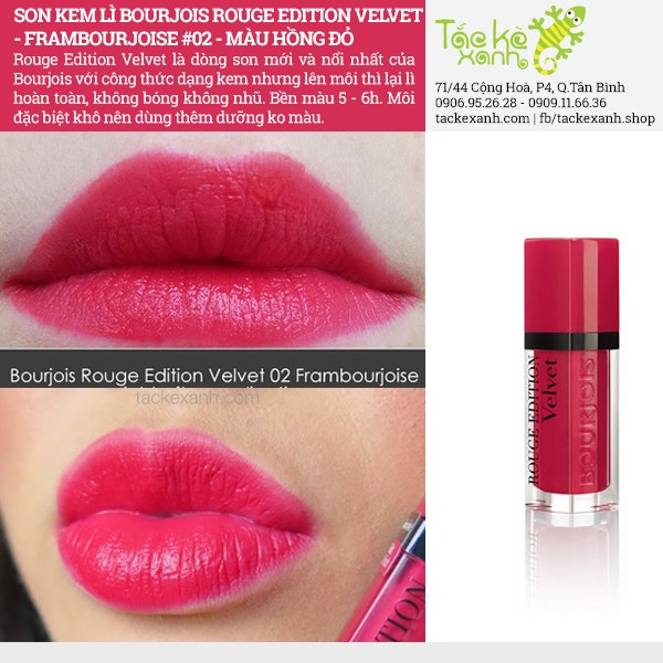 Son Bourjois Rouge Edition Velvet chính hãng của Pháp 