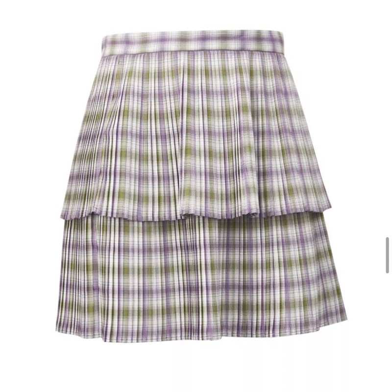 Chân váy Vero Moda dập li xếp tầng 2 màu